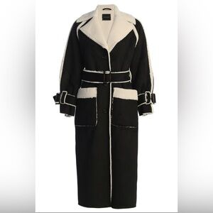 Black Suede And Sherpa Reversible Coat
*BRAND NEW*